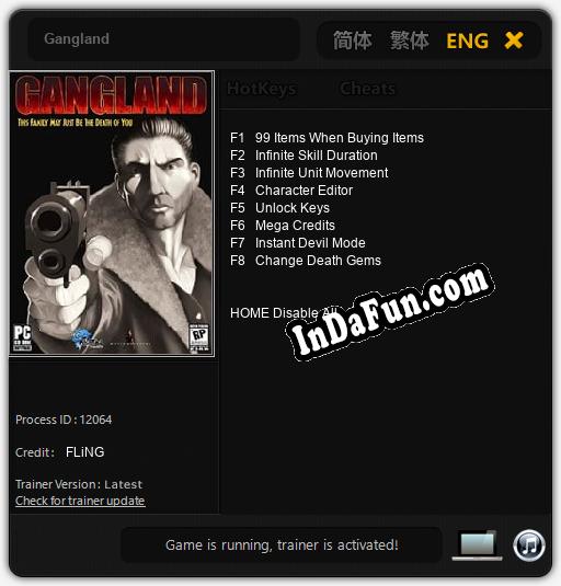 Gangland: TRAINER AND CHEATS (V1.0.17)