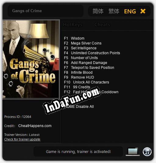 Gangs of Crime: Cheats, Trainer +12 [CheatHappens.com]