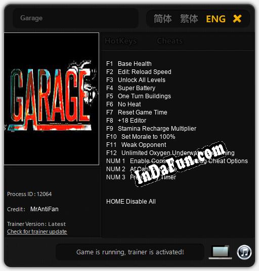 Garage: TRAINER AND CHEATS (V1.0.27)