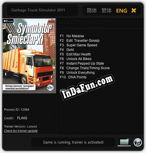 Garbage Truck Simulator 2011: Trainer +10 [v1.8]