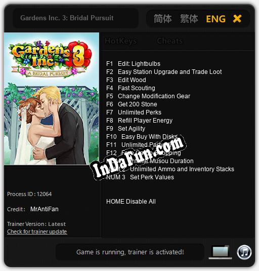 Gardens Inc. 3: Bridal Pursuit: TRAINER AND CHEATS (V1.0.16)