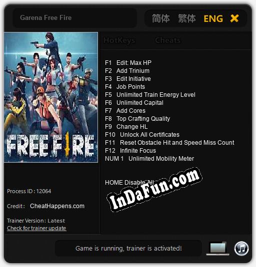 Trainer for Garena Free Fire [v1.0.1]