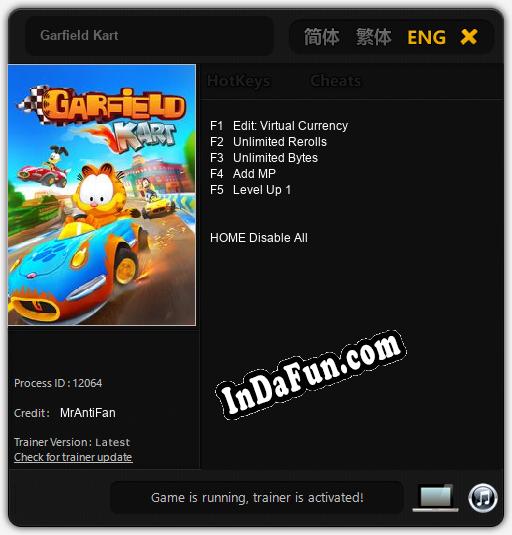 Garfield Kart: Trainer +5 [v1.8]