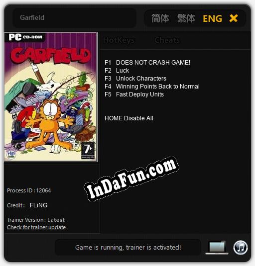 Garfield: TRAINER AND CHEATS (V1.0.32)