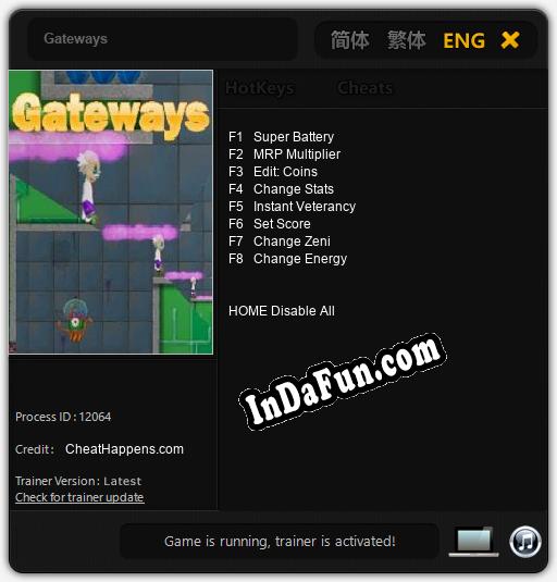 Gateways: Trainer +8 [v1.8]