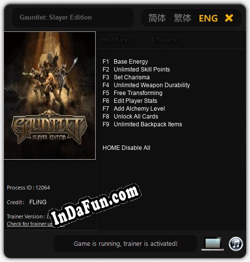 Gauntlet: Slayer Edition: Trainer +9 [v1.7]