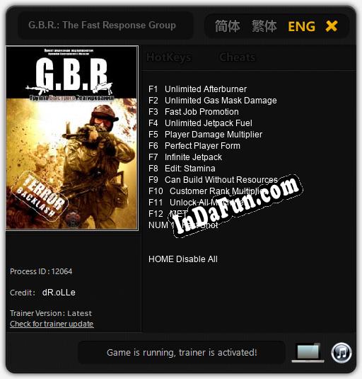 Trainer for G.B.R.: The Fast Response Group [v1.0.9]