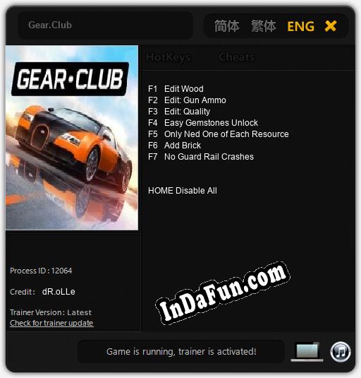 Gear.Club: TRAINER AND CHEATS (V1.0.44)