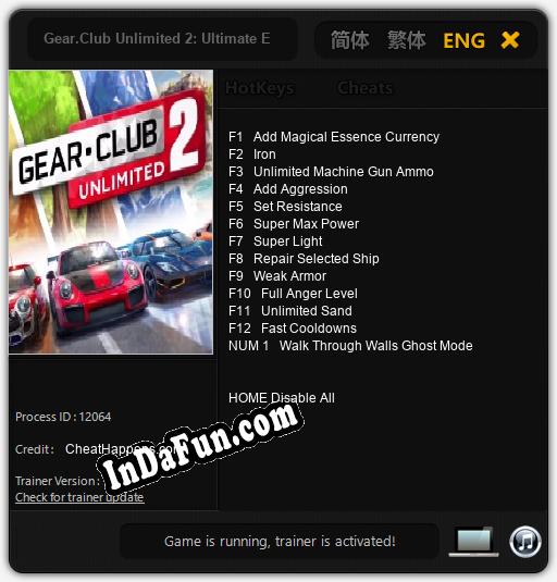 Gear.Club Unlimited 2: Ultimate Edition: Cheats, Trainer +13 [CheatHappens.com]