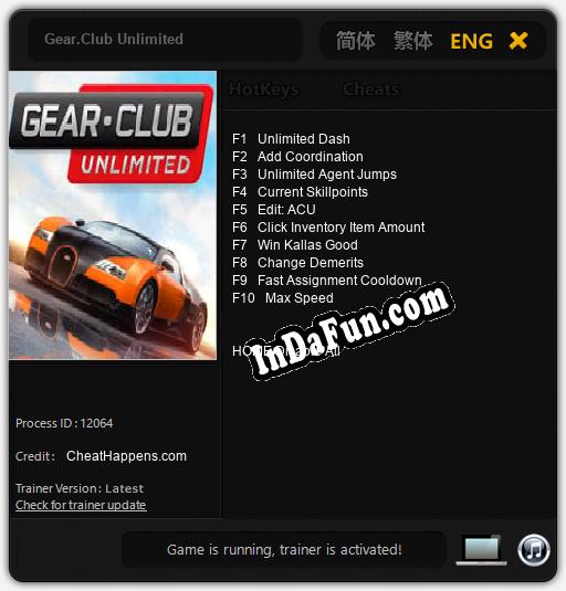 Gear.Club Unlimited: Cheats, Trainer +10 [CheatHappens.com]