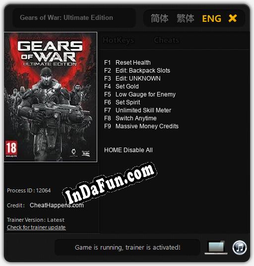 Gears of War: Ultimate Edition: TRAINER AND CHEATS (V1.0.68)