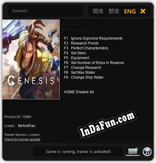 Trainer for Genesis [v1.0.4]