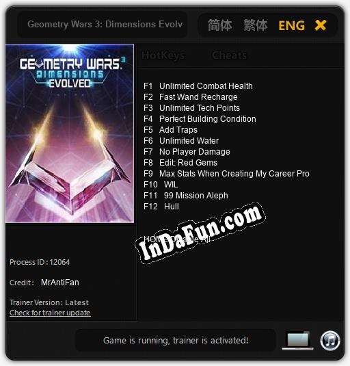 Geometry Wars 3: Dimensions Evolved: Cheats, Trainer +12 [MrAntiFan]