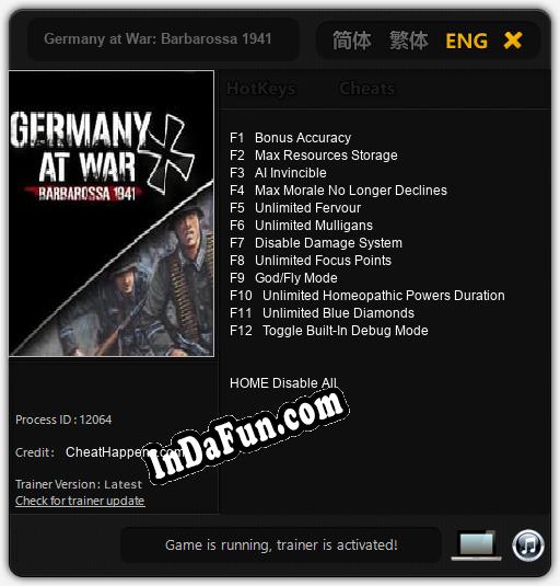 Germany at War: Barbarossa 1941: Trainer +12 [v1.2]