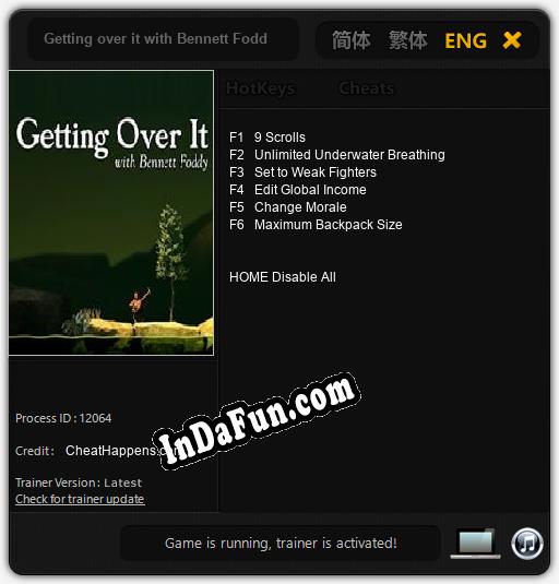 Getting over it with Bennett Foddy: TRAINER AND CHEATS (V1.0.29)