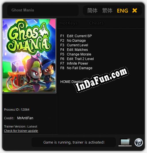 Ghost Mania: Trainer +8 [v1.2]
