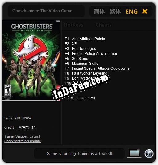 Ghostbusters: The Video Game: TRAINER AND CHEATS (V1.0.69)