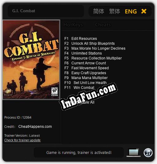 Trainer for G.I. Combat [v1.0.3]