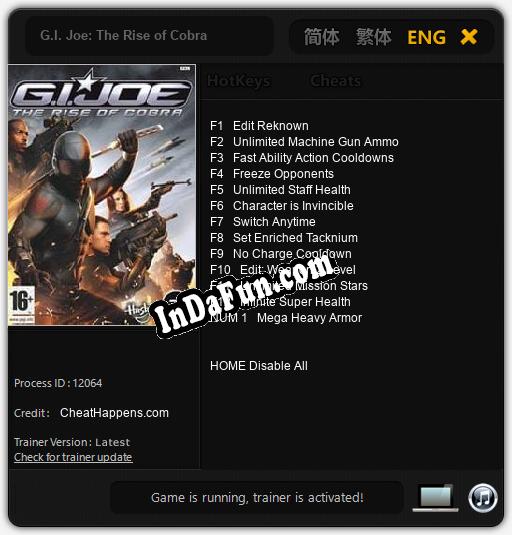 G.I. Joe: The Rise of Cobra: Trainer +13 [v1.3]