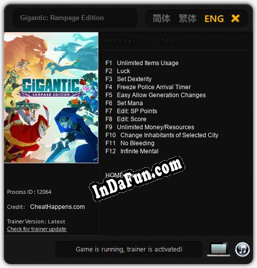 Trainer for Gigantic: Rampage Edition [v1.0.4]