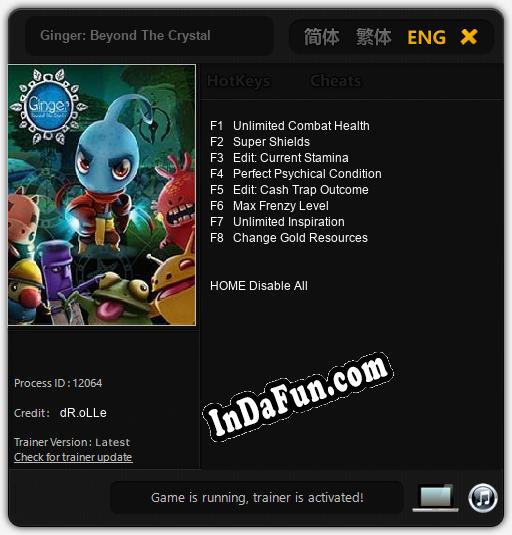 Ginger: Beyond The Crystal: TRAINER AND CHEATS (V1.0.91)