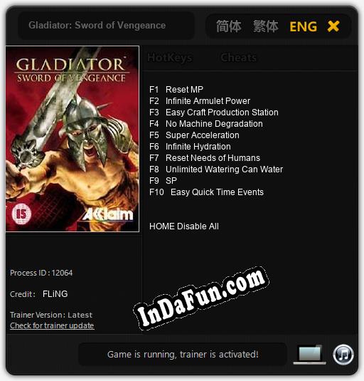 Gladiator: Sword of Vengeance: Cheats, Trainer +10 [FLiNG]