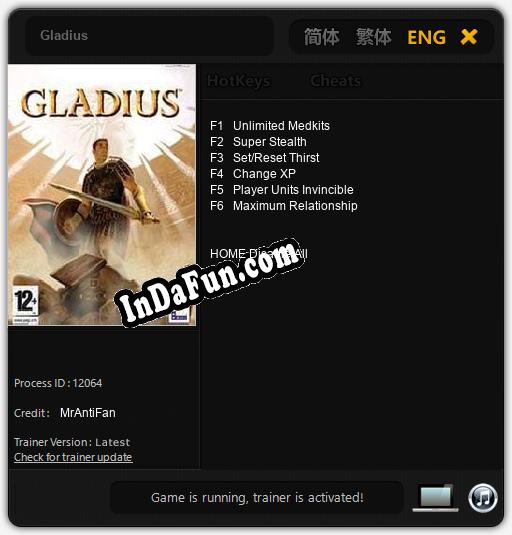 Trainer for Gladius [v1.0.6]