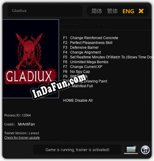 Gladiux: TRAINER AND CHEATS (V1.0.11)