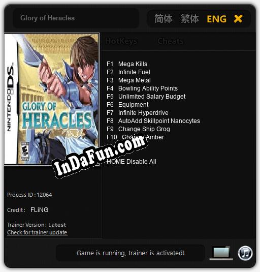 Trainer for Glory of Heracles [v1.0.5]