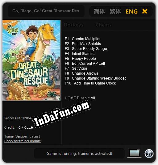 Go, Diego, Go! Great Dinosaur Rescue: TRAINER AND CHEATS (V1.0.41)