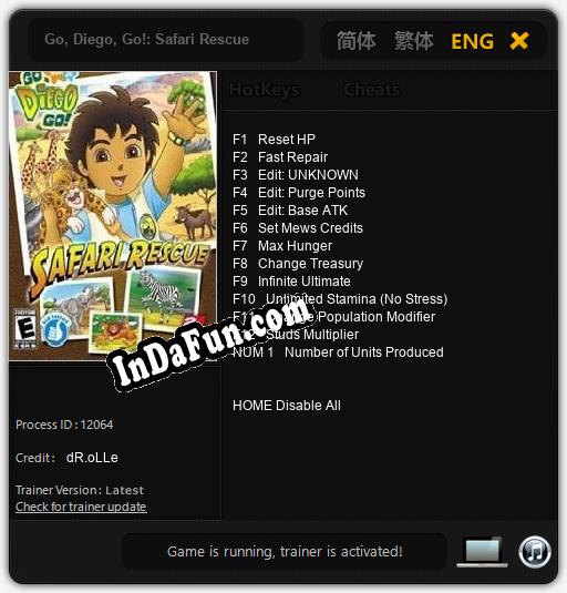 Go, Diego, Go!: Safari Rescue: Cheats, Trainer +13 [dR.oLLe]