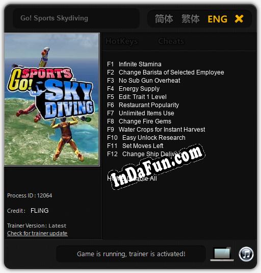 Go! Sports Skydiving: TRAINER AND CHEATS (V1.0.29)