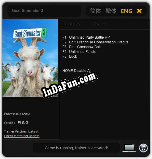 Trainer for Goat Simulator 3 [v1.0.8]