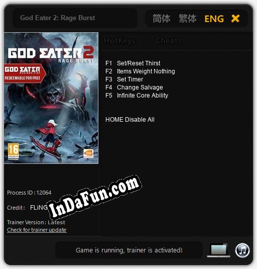 God Eater 2: Rage Burst: Cheats, Trainer +5 [FLiNG]