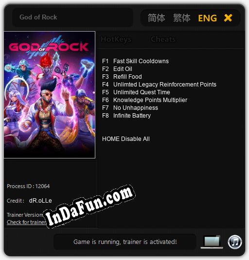 God of Rock: TRAINER AND CHEATS (V1.0.83)