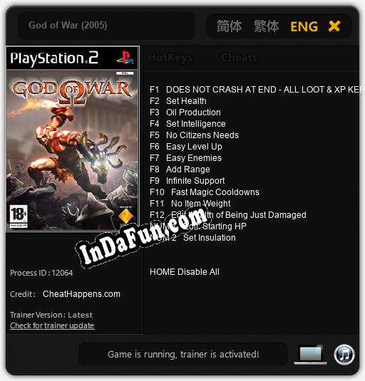 Trainer for God of War (2005) [v1.0.7]