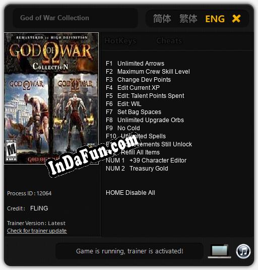 God of War Collection: TRAINER AND CHEATS (V1.0.4)