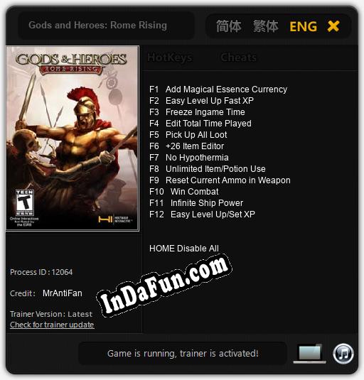 Gods and Heroes: Rome Rising: Cheats, Trainer +12 [MrAntiFan]