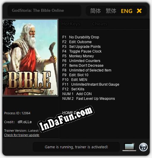 GodStoria: The Bible Online: TRAINER AND CHEATS (V1.0.20)