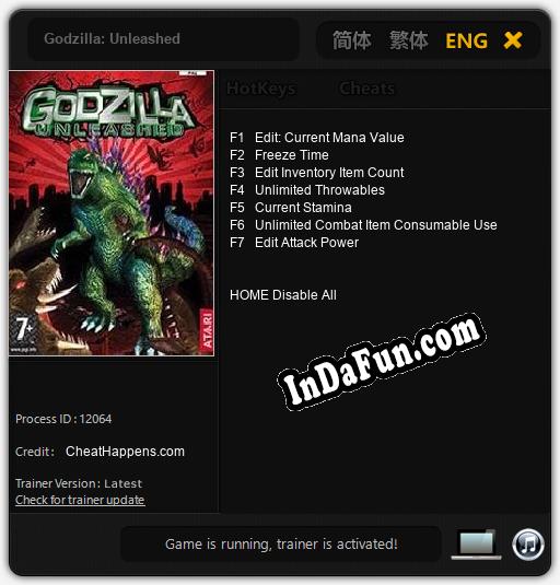 Trainer for Godzilla: Unleashed [v1.0.2]