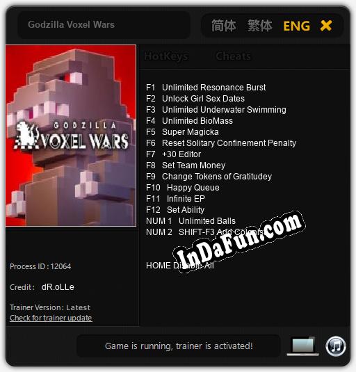 Godzilla Voxel Wars: Cheats, Trainer +14 [dR.oLLe]