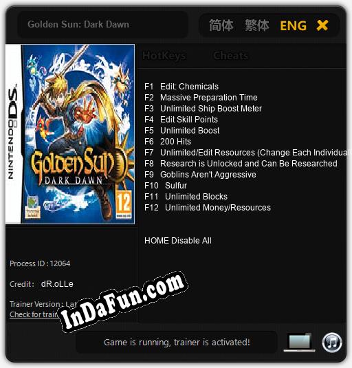 Golden Sun: Dark Dawn: Trainer +12 [v1.3]