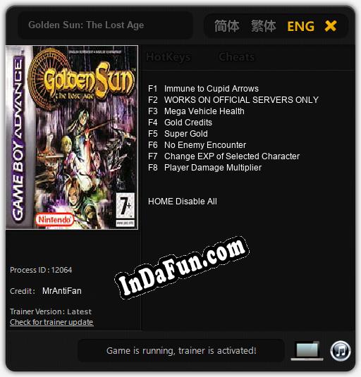 Golden Sun: The Lost Age: TRAINER AND CHEATS (V1.0.17)