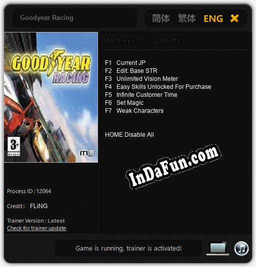 Trainer for Goodyear Racing [v1.0.1]