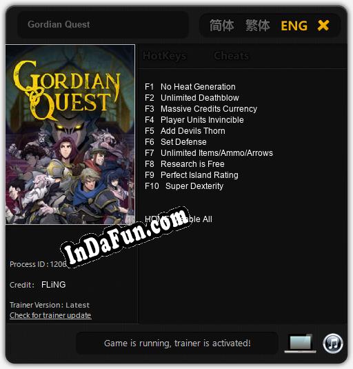 Trainer for Gordian Quest [v1.0.2]