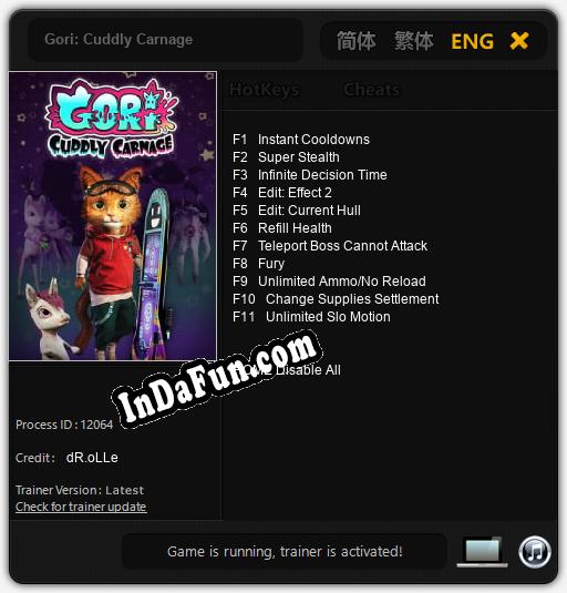 Gori: Cuddly Carnage: TRAINER AND CHEATS (V1.0.41)