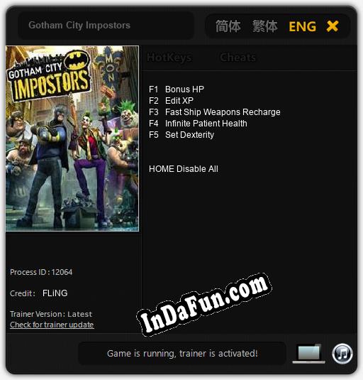 Gotham City Impostors: TRAINER AND CHEATS (V1.0.17)