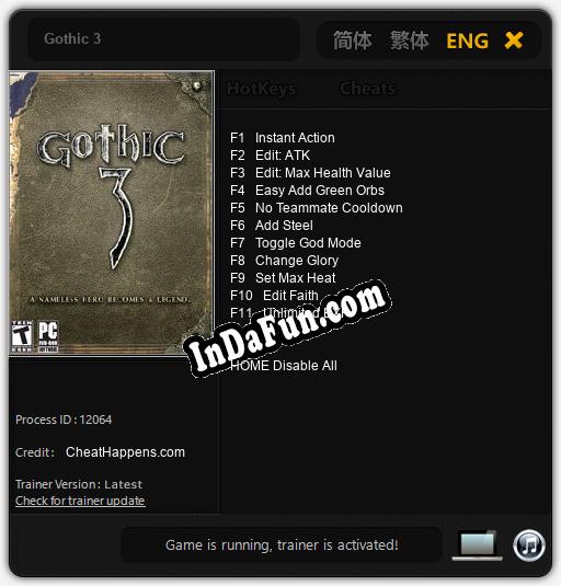 Gothic 3: TRAINER AND CHEATS (V1.0.57)