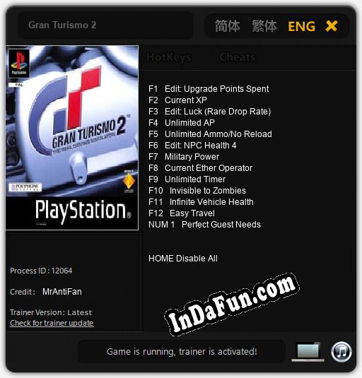 Gran Turismo 2: Cheats, Trainer +13 [MrAntiFan]