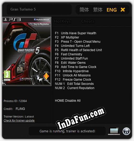 Gran Turismo 5: Cheats, Trainer +14 [FLiNG]